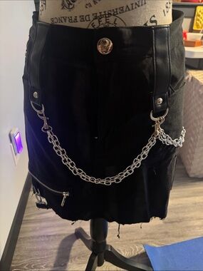 Killstar Black Chain-Grunge Mini Skirt